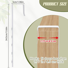 Over-The-Door Mirror Hanger, Adjustable 13.6 in Door Mirror Hanger with White