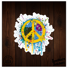 Peace Sign Splatter – Vinyl Decal Sticker – Car Window Laptop – ebn9195