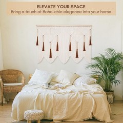 Versatile Macrame Wall Art – Customize with Elegant or Warm Tassels, 2×2 Inches
