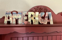 4th Of July Vintage Look Letters AMERICA