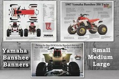 Yamaha Banshee YFZ 350 Twin OEM Flyer Banner Poster Wall Art Graphics Multi Size