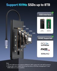 BENFEI 6-in-1 USB C Hub with M.2 NVMe SSD Enclosure, 10Gbps USB 3.2 Ports (2