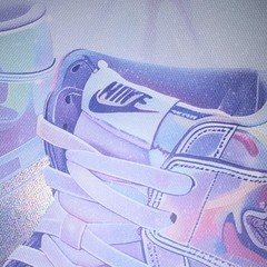Home Decor Framed Canvas Print Nike Sneakers Starbucks Cup Modern Multicolor Art