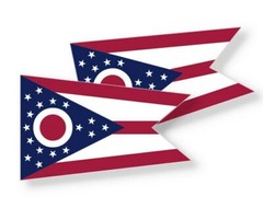 Ohio State Flag – Set of 4 Vinyl Stickers / Vinyl Decals Various Sizes