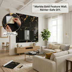 11.8in Peel and Stick Marble Wall Tile Waterproof Self Adhesive Bathroom Decor
