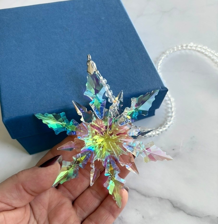 Crystal Snowflake Sun Catcher Christmas Tree Decor Czech Bohemia Crystal Gift