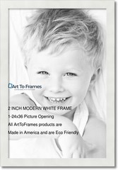 ArtToFrames Picture Frame Custom 2″ Modern White 4023 Small