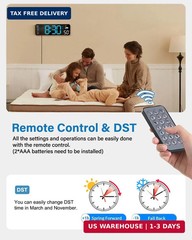 Digital Wall Clock, Digital Clock Large Display with Remote Control, Corded LED