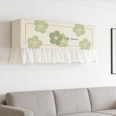 Full Coverage Wall AC Cover Polyester Fabric No Drill Installation Washable