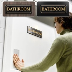 Bathroom Door Signs for Home Office and Business – Restroom Sign cute bathroom