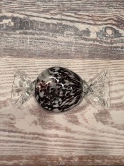 Murano Style Hand Blown Art Glass Candy Wrapper Sculpture 5.5”