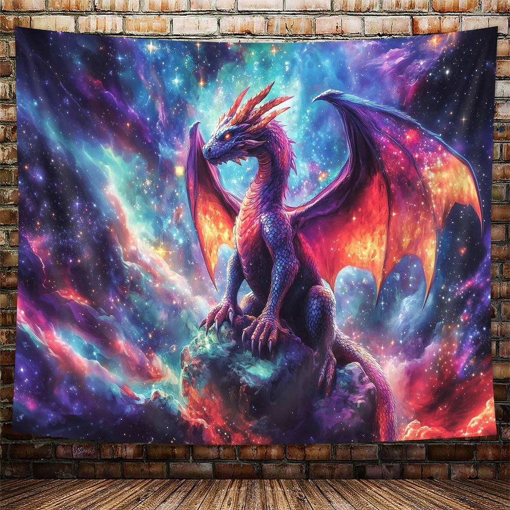 Purple Dragon Tapestry, Gothic Medieval Fantasy Animals Cool Dragon Tapestry …