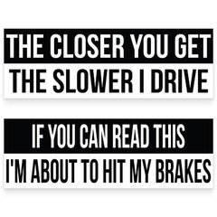 Ellopi 3×9 in Hilarious Anti-Tailgating Warning Bumper Stickers