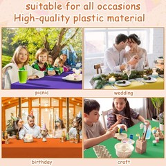 6 Pcs Assorted Color Plastic Tablecloth 54 x 72 Inch Disposable Colorful