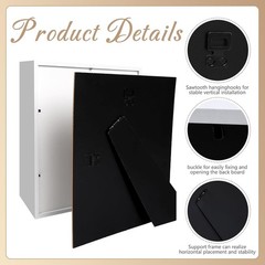 4 Pack 8″x 10″ Shadow Boxes Frame Display Cases Wood Deep 8×10, White