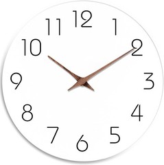 12-Inch Silent Wall Clock – Modern Battery Operated Wooden Design for Any Room