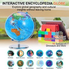 10″ World Globe Educational World Globe Decorative Rotating Globe W/ Metal Base