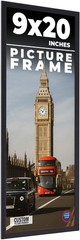 9×20 Frame Black Real Wood Picture Frame Width 0.75 inches | Interior Frame Dept