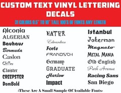 Custom Text Vinyl Lettering Transfer Sticker Decals Any Text-Numbers-Any Font
