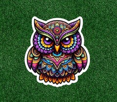 Colorful owl in a mandala design vinyl decal sticker – many sizes available