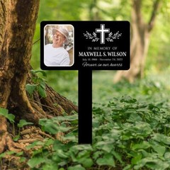 Memorial Cross Stake, Memorial Plaque Stake, Personalized Memorial Maker