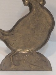 VTG 1987 Upper Deck Solid Brass Goose Door Stop Bookend 9″H 4.5″W 2lbs Bow Tie +