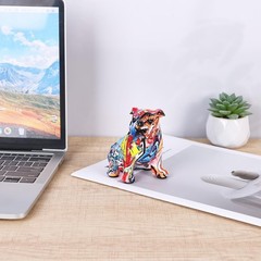 Colorful English Bulldog Statue – Resin Dog Sculpture for Home Decor & Gifts