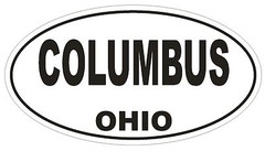 Columbus Ohio Oval Bumper Sticker or Helmet Sticker D1682 Euro Oval