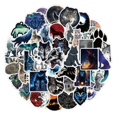 100Pcs Wolf Cartoon Sticker for Adults Teens Girls Scrapbooking Water Bottles