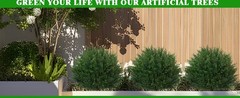 Artificial Cypress Topiary Tree with Ground Spike, Set of 2 Artificial Shrub