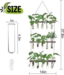 Natural Wood and Glass Propagation Station – 5 Tubes for Home Elegance