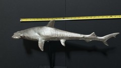 Rare Vintage Hammer Head Shark Metal Sculpture Silver Color 24-Inch Collectible