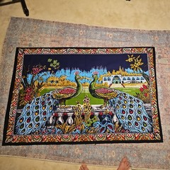 Turkish Peacock Tapestry | Twin Peacocks in the Palace Tapestry | Velvet Peacock