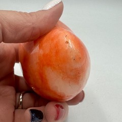 Vintage Italian Alabaster Stone Fruit Mango Hand Carved Marble MCM