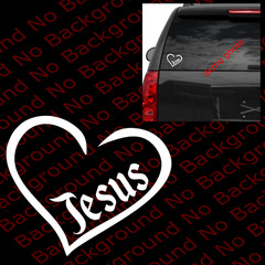 I love Jesus HEART Christian Car Window Laptop Vinyl Church Decal NOTW JS015