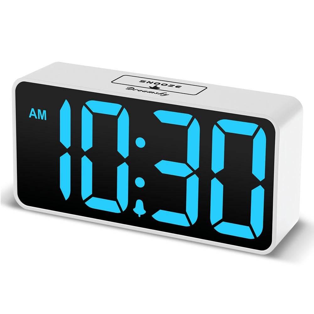 Small Digital Alarm Clock for Bedroom Large Display Big Numbers Display