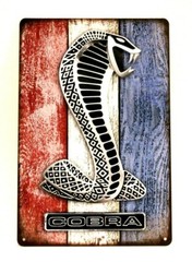 Shelby Cobra Tin Sign Art Vintage Style Man Cave Garage Classic Car Show Ford