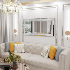 120cm Long Mirror Rectangle Silver Sparkly Crush Diamond Wall Mounted Home Décor