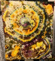36×42in Quality Handmade Tie Dye Psychadelic Geodic Design Wall Art Tapestry.