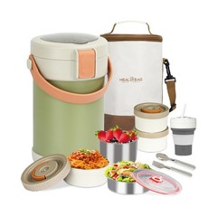 67oz Adults Thermo for Hot Food Kit 2L 9.06in 3 Layer Stainless Ste… Fast Ship