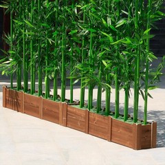 Artificial Bamboo Screen – 39in Solid Wood Base with 16 Thick Faux Stalks &