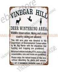 New York State Vinegar Hill Wildlife Management Deer Wintering Area metal tin