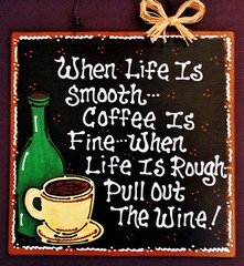 COFFEE & WINE Life Smooth Rough SIGN Kitchen Wall Hanger Plaque Kitchen Home