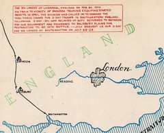 1945 Route Map Trek 5th Armored Division in Europe World War II WW2 Poster