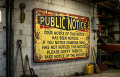 Novelty Funny Public Notice Sign Wall Decor for Bar Owner Farmer Home Office