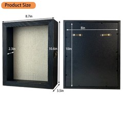 Black Shadow Box Frame 8×10 Shadow Boxes 2.6″ Interior Depth Memorial Shadow …