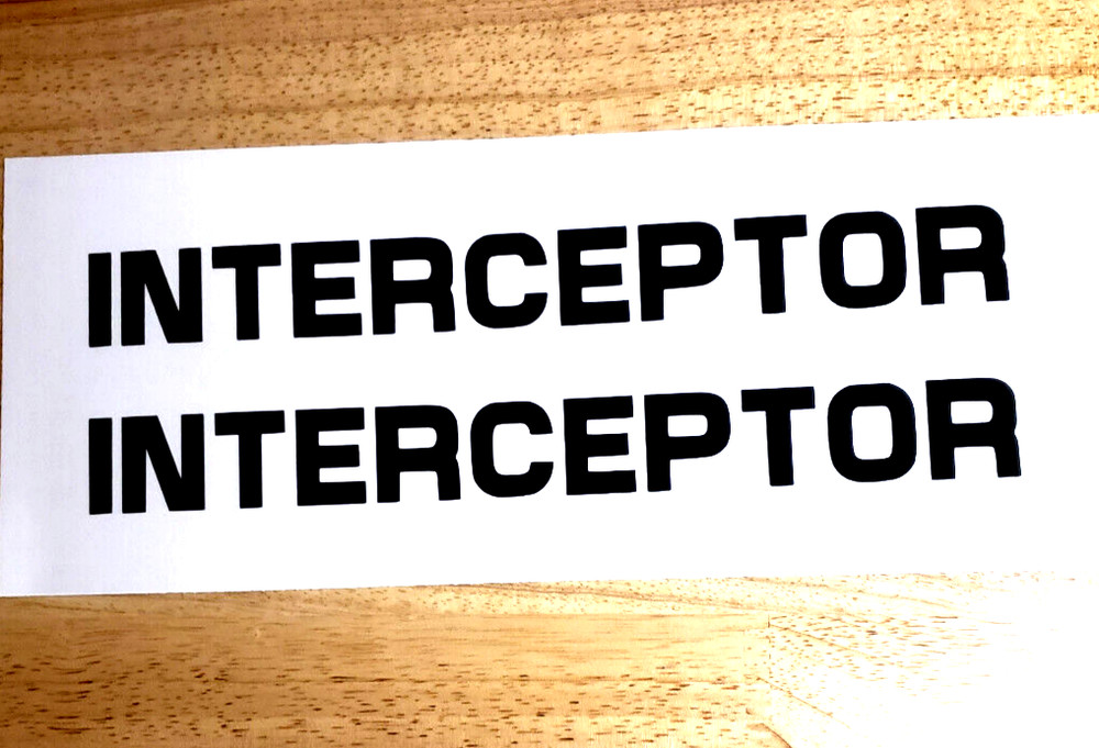 Max INTERCEPTOR police vinyl STICKERS Decals Gloss black 8″ (2) USA