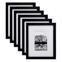 8×10 Picture Frames Set of 6, Made of Solid Wood Covered by Plexiglass Displa…