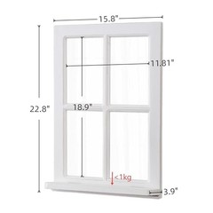 Rustic Window Mirrors for Wall Decor 16 X 23 Inch, Hanging Distressed White
