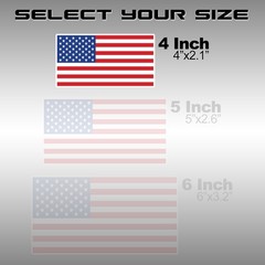 Pack of 4 American Flags 3M Laminated 5 Year Durability Outdoor Vehicle Sticker